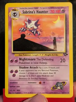 Pokemon Sabrina's Gengar, Haunter, Gastly Gym Challenge Lot of 3 Cards non-holo - Image 4