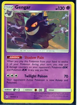 2019 POKEMON GENGAR 70/214 -UNBROKEN BONDS- RARE- REGULAR - NM/LP (Excellent) - Image 1