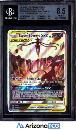 Pokemon 2020 Espeon & Deoxys GX SM240 Holo Sun & Moon Black Star Promos BGS 8.5 - Image 1