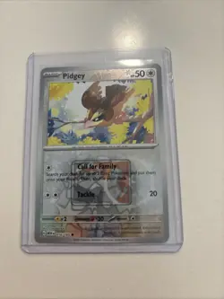 Pokemon 151 Pidgey 016/165 Reverse Holo Play! League Stamp Promo - Image 1