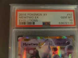MEWTWO EX2016 POKEMON XY EVOLUTIONS #52 PSA 10 - Image 2