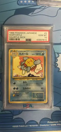 1999 PSA 10 WARTORTLE #3 SQUIRTLE DECK POKEMON JAPANESE - Image 1