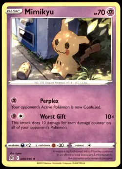 Mimikyu 080/196 SWSH11: Lost Origin Rare Normal LP Pokemon TCG - Image 1
