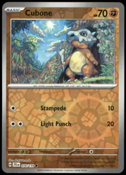 Cubone 076/159 SV09: Journey Together Common Reverse Holofoil NM Pokemon TCG - Image 1