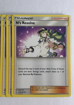 Pokemon TCG Cosmic Eclipse 3x Playset N's Resolve 200/236 Near Mint - Image 1