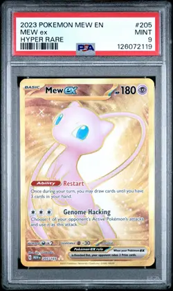 2023 POKEMON MEW EN-151 HYPER RARE #205 MEW EX PSA 9 - Image 1