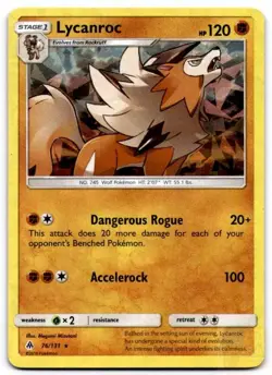 Lycanroc (SM Forbidden Light) 76/131 Holo Deck Exclusives Pokemon Holo DMG - Image 1