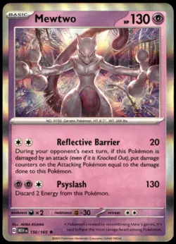 Mewtwo 150/165 SV: Scarlet & Violet 151 Rare Holo LP Pokemon TCG - Image 1