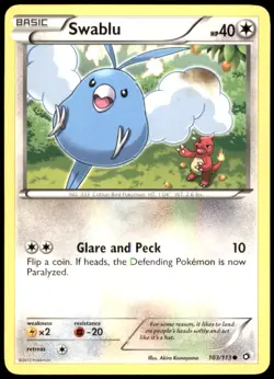 Swablu 103/113 Legendary Treasures Common Normal HP Pokemon TCG - Image 1