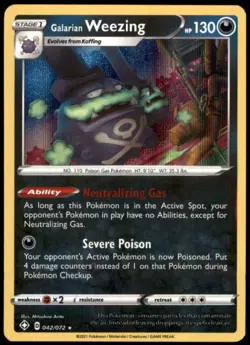 Galarian Weezing 042/072 Shining Fates Holo Rare Holo LP Pokemon TCG - Image 1