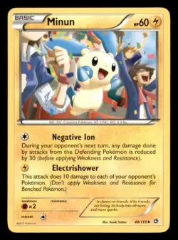 Minun Uncommon Legendary Treasures 48/113 MP Normal Pokemon - Image 1