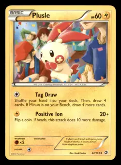 Plusle Uncommon Legendary Treasures 47/113 MP Normal Pokemon - Image 1