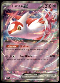 Latias ex 076/191 SV08: Surging Sparks Double Rare Holofoil NM Pokemon TCG - Image 1