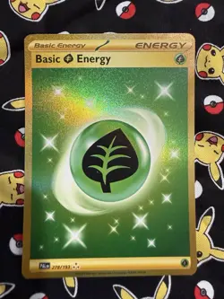 Pokemon TCG Basic Grass Energy 278/193 Holo Hyper Rare Paldea Evolved - Image 1