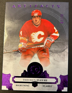 Theoren Fleury 2017-18 Artifacts #149 Purple 11/20 Calgary Flames (230-4) - Image 1