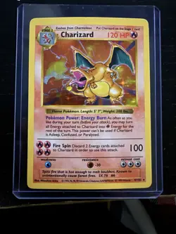 Pokemon Charizard 4/102 Base Set Shadowless Holo Rare 120 HP English Card - Image 1