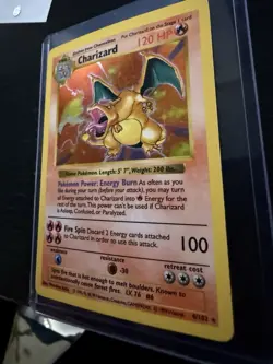 Pokemon Charizard 4/102 Base Set Shadowless Holo Rare 120 HP English Card - Image 3