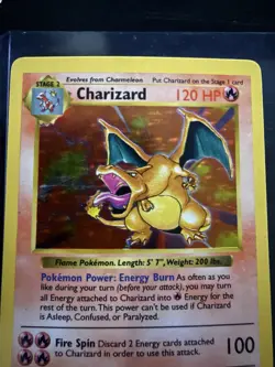 Pokemon Charizard 4/102 Base Set Shadowless Holo Rare 120 HP English Card - Image 4