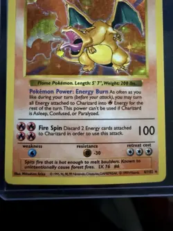Pokemon Charizard 4/102 Base Set Shadowless Holo Rare 120 HP English Card - Image 5