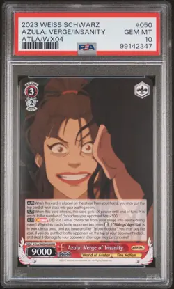 PSA 10 - 2023 WEISS AVATAR THE LAST AIRBENDER 050 AZULA: VERGE INSANITY | POP 2 - Image 1