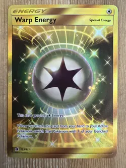 Warp Energy - 123/111 - Pokemon Crimson Invasion Sun & Moon Secret Rare Card NM - Image 1
