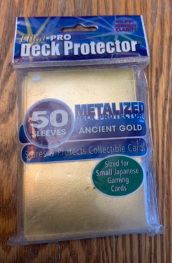 Ultra Pro Deck Protector Sleeves Ancient Gold 50 Pack Yugioh Card Game Small - Image 1