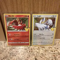 Lugia & Ho-oh Celebrations Holo Rare Card NM 2 Pokemon Card Set - Image 1