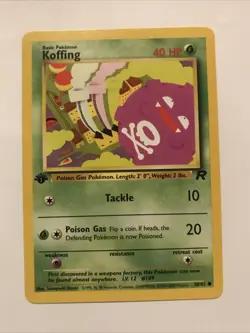 Pokemon TCG Team Rocket Koffing 1st Edition 58/82 Card - Image 1