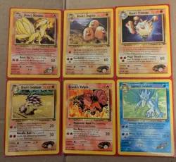 Pokemon Gym Challenge Blaine's Ninetales, and more Lot of 6 Cards non-holos - Image 1