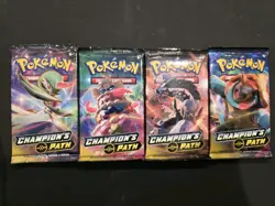 Pokemon Champion's Path Booster Packs Lot (4) Trading Card Game Sealed - Image 1