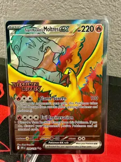 3 x Stamped Pokemon TCG Team Rocket's Moltres ex Destined Rivals UPC Promo Cards - Image 3
