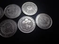 Pokemon Card Meiji Promo Battle Coin x7 Omastar Golbat etc #6075 PLAY - Image 3