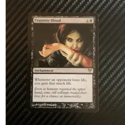 Magic: The Gathering Exquisite Blood Avacyn Restored Black Rare Enchantment - Image 1