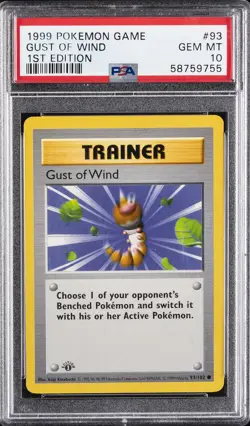 1999 POKEMON BASE SET 1ST EDITION #93 GUST OF WIND PSA 10 - Image 1