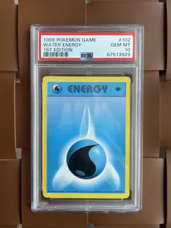 1999 Pokemon Game Water Energy #102 1st Edition PSA 10 - Image 2