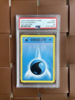 1999 Pokemon Game Water Energy #102 1st Edition PSA 10 - Image 3