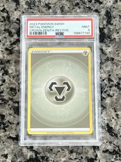 2023 POKEMON SWORD & SHIELD CROWN ZENITH #159 METAL ENERGY PSA 9 - Image 1