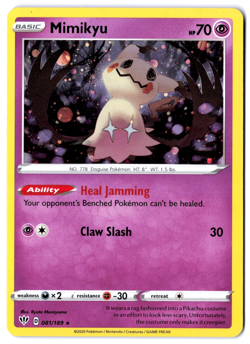 Pokemon TCG Mimikyu 081/189 Cosmo w/ SWIRL Holo Darkness Ablaze Playset NM - Image 1
