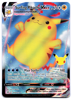 Pokemon TCG Surfing Pikachu VMax 009/025 Celebrations Playset NM - Image 1