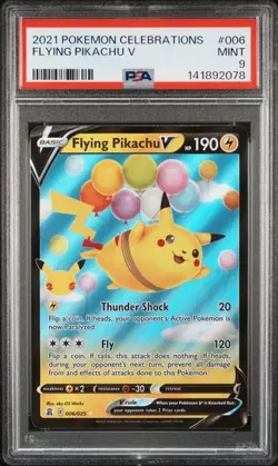 SEQUENTIAL PSA 9 PIKACHU 005 FLYING PIKACHU V 006 CELEBRATIONS POKEMON MINT - Image 4
