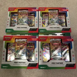 Pokemon TCG: First Partner Illustration Collection: Series 1 Lot Of 4 In Hand - Image 1