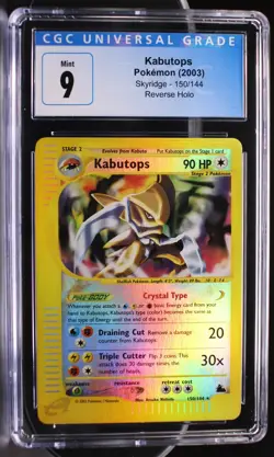 Pokemon ~ Skyridge ~ Kabutops ~ Crystal Type Reverse Holo ~ CGC 9 ~ Mint ~ #150 - Image 1