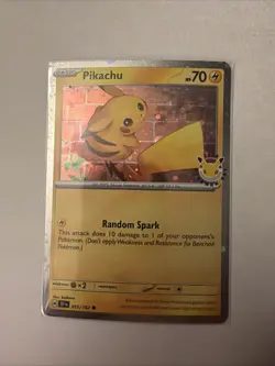 Pikachu 051/162 Cosmos Holo Pokemon Day 2026 Stamped Promo with Swirl near Tail - Image 1