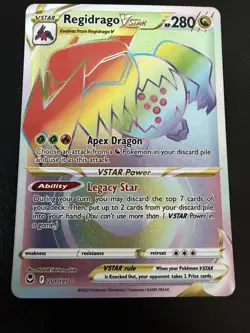 Pokemon TCG - Regidrago VSTAR Silver Tempest 201/195 Holo Secret Rainbow Rare - Image 1