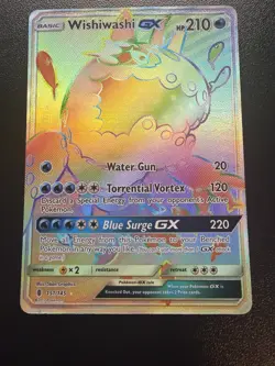 Wishiwashi GX (Secret) 151/145 Holo Secret Rare Guardians Rising Pokemon NM - Image 1