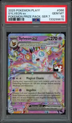 2025 Pokemon Play Prize Pack Series 7 Sylveon EX 086/191 PSA 10 Gem Mint Pop 52 - Image 1