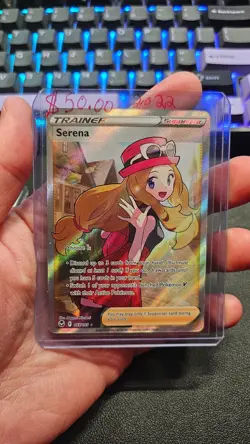 Pokemon Serena Ultra Rare Holo Trainer-Supporter Full Art 193/195 Silver Tempest - Image 1
