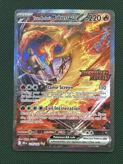 Pokemon Team Rocket's Moltres ex 229/182 Destined Rivals Rare English Stamped - Image 1