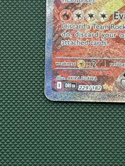 Pokemon Team Rocket's Moltres ex 229/182 Destined Rivals Rare English Stamped - Image 3