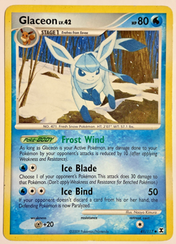 Glaceon Non Holo Uncommon 41/111 Rising Rivals 2009 MP Pokemon TCG - Image 1